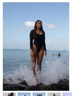 Long-Sleeve Black One-Piece Swimsuit - Sleek Coverage